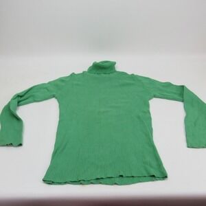 Faded‎ Glory Womens Green Lawn Ribbed Knit Turtleneck Top Size M (8/10)